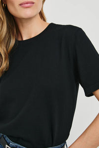 Cotton Cashmere Short Sleeve Tee in Black