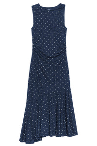 Daija Dress in Navy Polka Dots