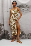 Damaris Dress in Olive Tropic