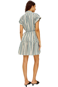 Evaline Dress in Marsala Stripe