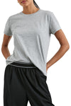 Classic Crew Neck Short Sleeve Tee in Heather Grey