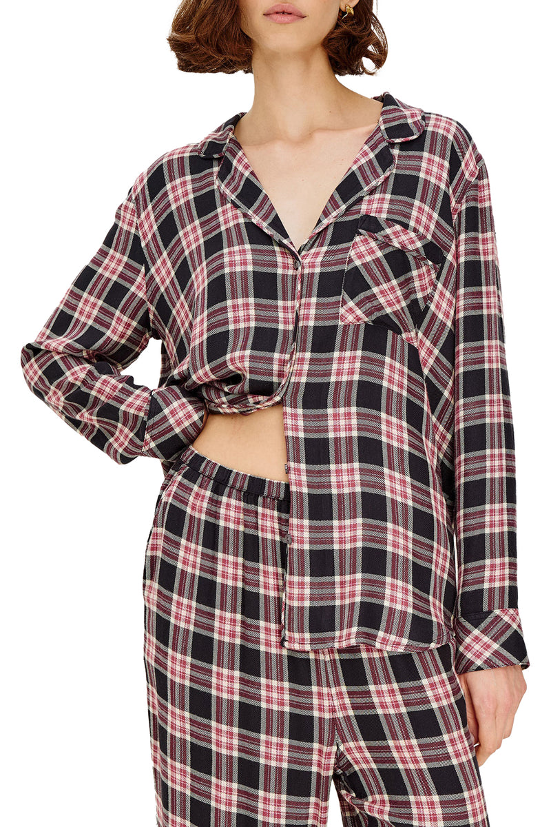 Luna Pajama Set in Onyx Plum