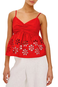 Meru Top in Scarlet