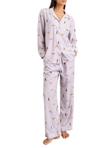 Luna Pajama Set in Rose Stripe Cat