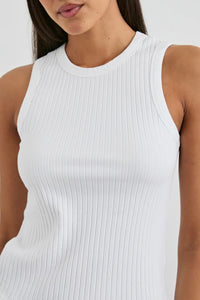 Racer Tank in White