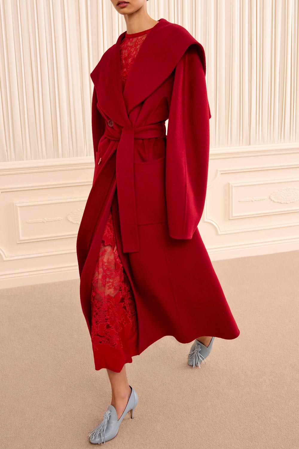 Rory Wool Coat in Cerise
