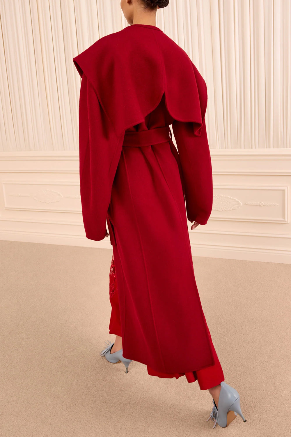 Rory Wool Coat in Cerise