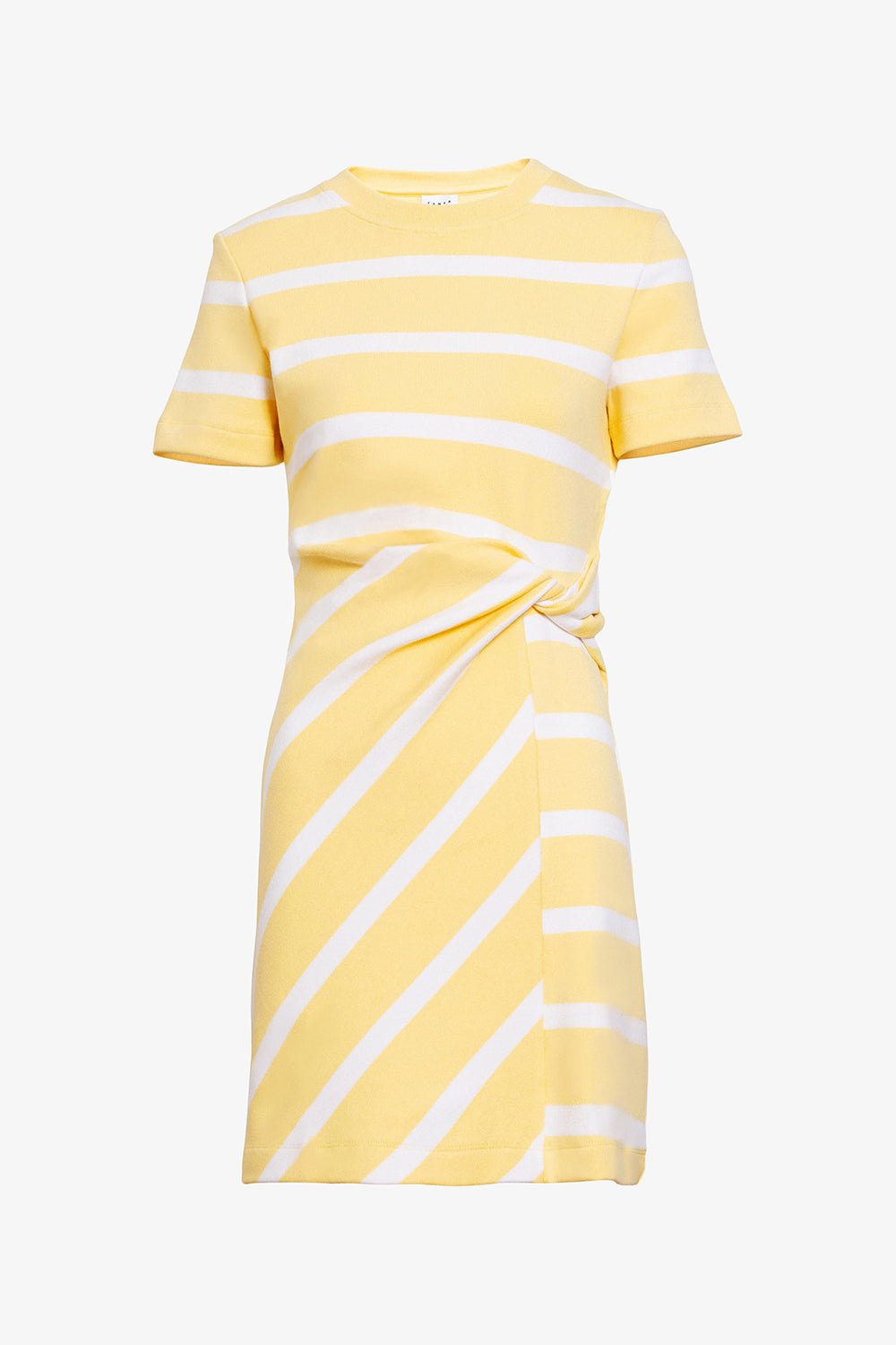 Short Striped Cody Dress in Lemon Merengue White Wide Stripe