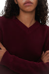 The Hotel Sweater Long Sleeve in Burgundy