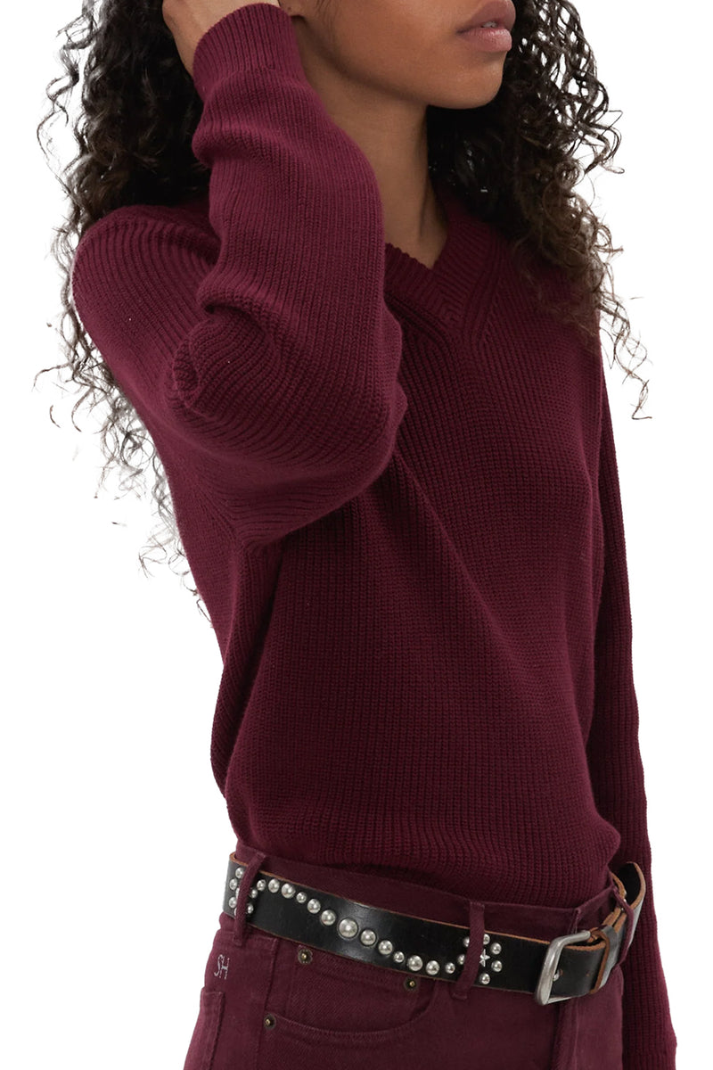 The Hotel Sweater Long Sleeve in Burgundy
