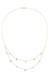 14K Gold Double Layer Necklace with Disc Charms