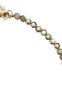 Gemstone Necklace with Gold Plated Rings in Pink Peruvian Opal
