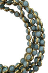 Gemstone Necklace with Gold Plated Rings in Angelite