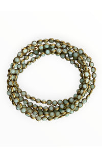 Gemstone Necklace with Antique Gold Rings in Amazonite