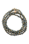 Gemstone Necklace with Gold Plated Rings in Angelite