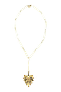 Rugged Heart Love Necklace of Gold Vermeil & Pave Diamond on Gold Filled Long Short Chain