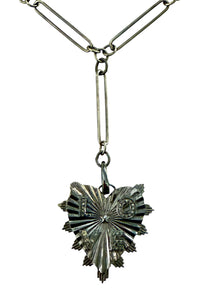 Oxidized Sterling silver long/short necklace with rugged heart LOVE pendant