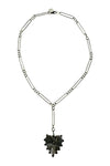 Oxidized Sterling silver long/short necklace with rugged heart LOVE pendant