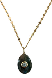 Faceted Labradorite pendant on 14K gold filled dapped chain