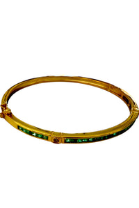 Gold Vermeil Bangle with Channel Set Emeralds