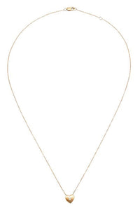 14K Gold Puffy Heart with Diamond Necklace