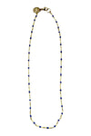 Necklace of Tiny Royal Blue Enamel on Gold Filled Chain