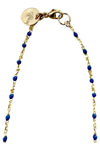 Necklace of Tiny Royal Blue Enamel on Gold Filled Chain