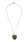 Gold Vermeil & Emerald Heart on Gold Filled Tube Chain Necklace