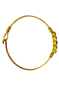 Gold Vermeil Bangle with 5 Bezel Set Emeralds