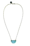 Larimer Wedge Pendant on 14K Gold Filled Delicate Long Short Chain