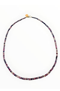 Fine faceted pink and purple sapphires on gold filled elements