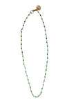Necklace of Tiny Turquoise Enamel on Gold Filled Chain