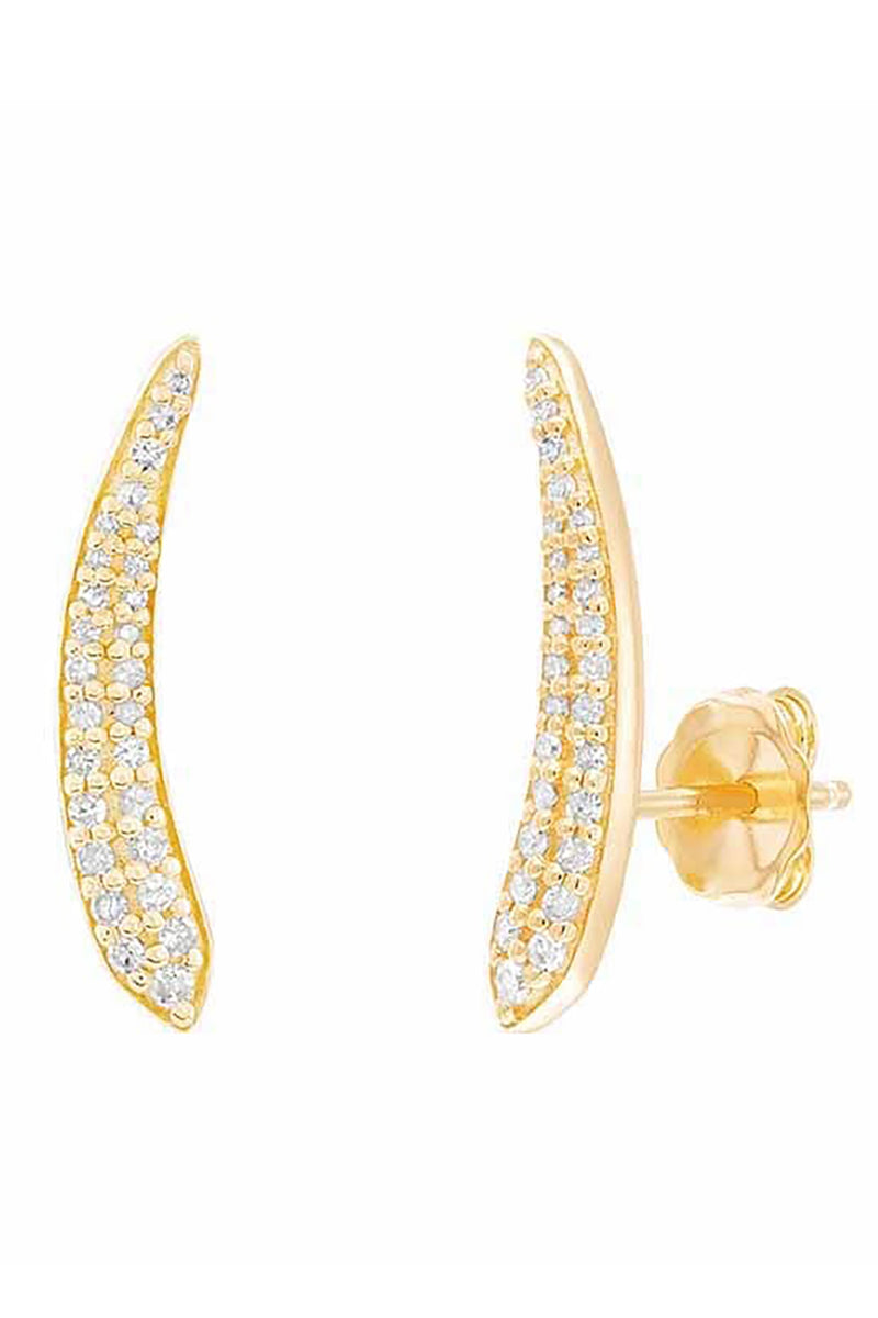 Gold Vermeil & Pave Diamond Climber Earrings