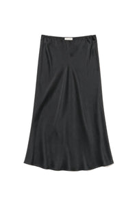 Miranda Scallop Trim Bias Cut Skirt in Black
