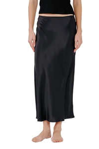 Miranda Scallop Trim Bias Cut Skirt in Black