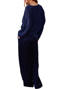 Koda Wrap Cashmere Sweater in Midnight Navy