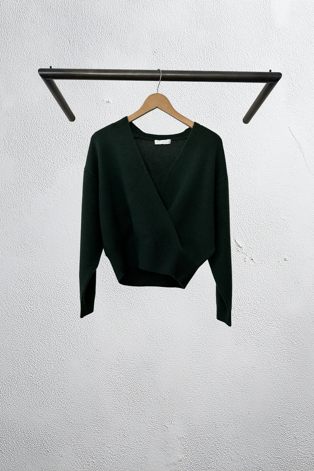 Koda Wrap Cashmere Sweater in Hunter Green