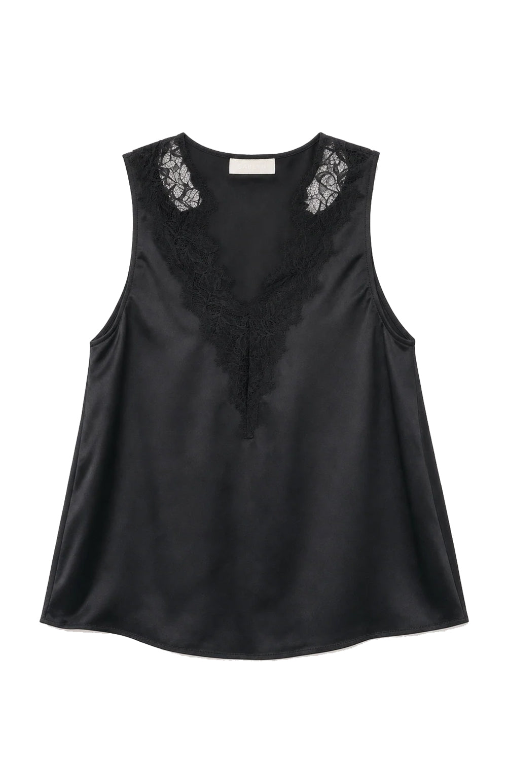 Mazzy V-Neck Lace Tank in Black