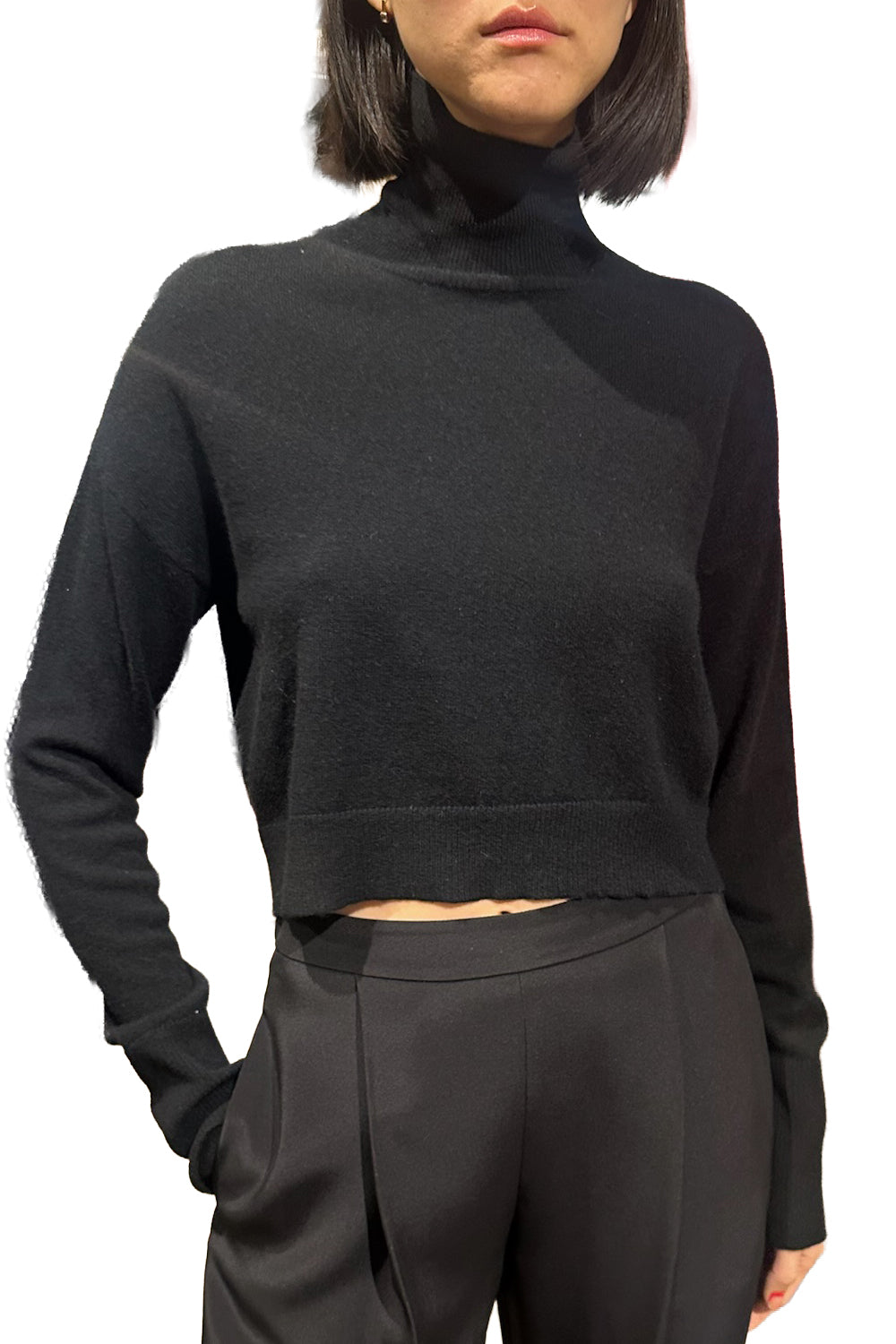 Sable Cashmere Turtleneck Sweater in Black