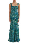 Chandra Dress in Python Flower Emerald