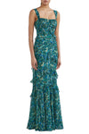 Chandra Dress in Python Flower Emerald