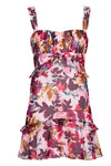 Chandra Short Dress in Watercolor Flourish