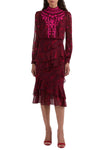 Isa Ruffle in Astilbe Burgundy Embroidery