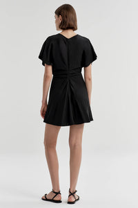 Leni Linen Mini Dress in Black