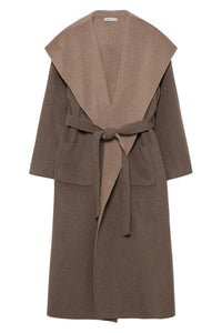 Allura Reversible Belted Coat in Mushroom Multi
