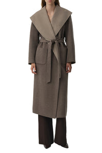 Allura Reversible Belted Coat in Mushroom Multi