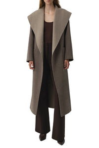 Allura Reversible Belted Coat in Mushroom Multi