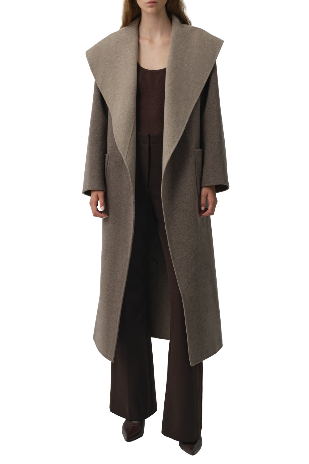 Allura Reversible Belted Coat in Mushroom Multi