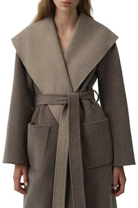 Allura Reversible Belted Coat in Mushroom Multi