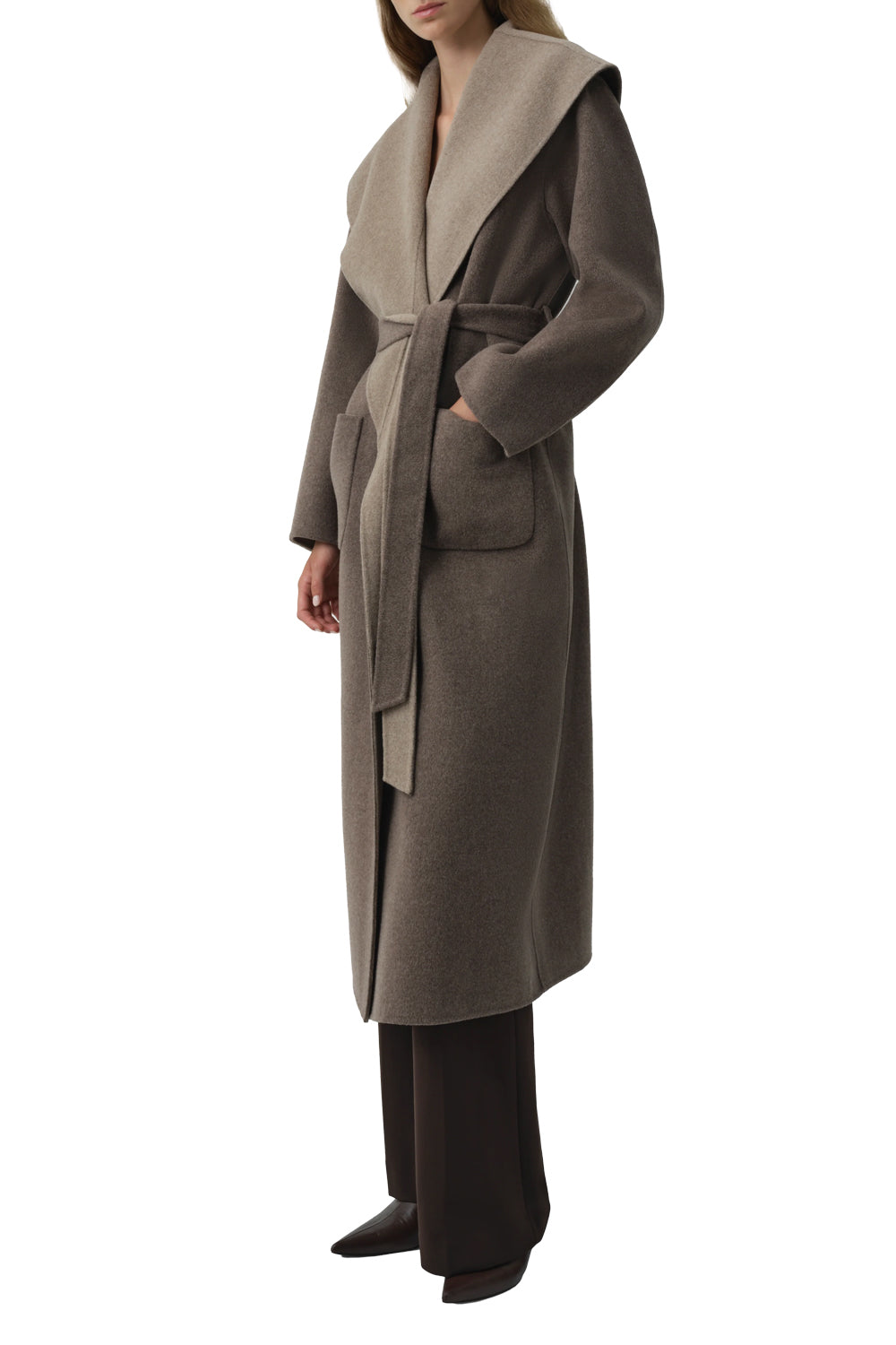 Allura Reversible Belted Coat in Mushroom Multi
